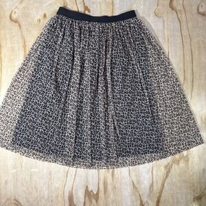 Women's A-Line Skirt Medium Animal Print, Elastic Waist, Lined, Midi Side Medium